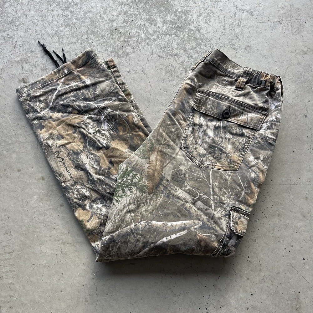 Vintage Y2k Real Tree Camouflage Hunting Pants M Regular Polyester Brown